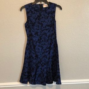 Moon Black & Blue Floral Dress Size S